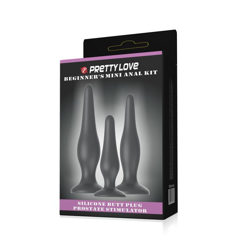 PRETTYLOVE - PACK 3 BUTT PLUG MINI ANAL KIT