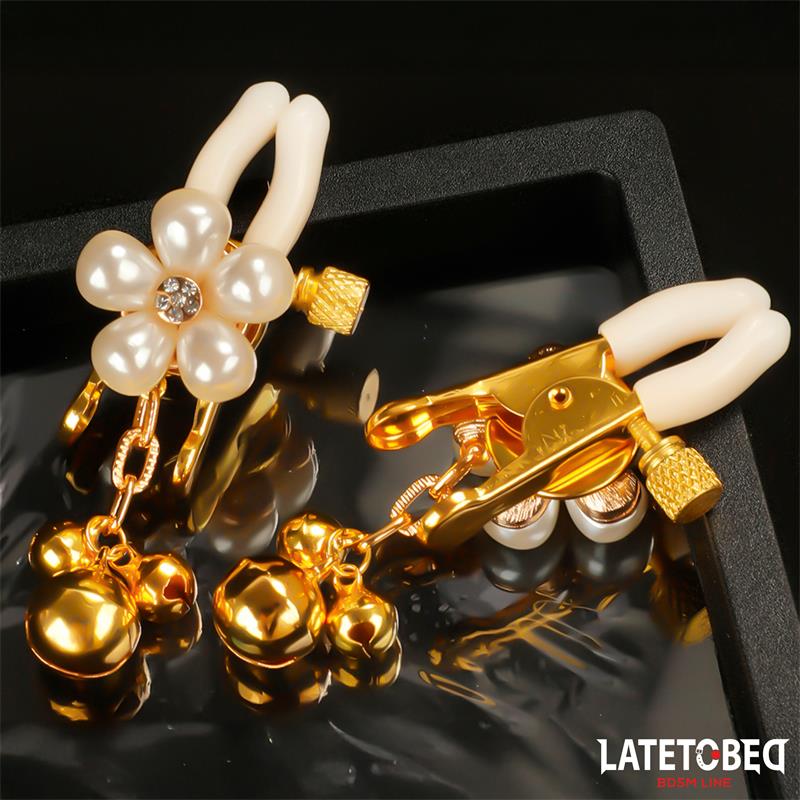 LATETOBED BDSM LINE - PEARL NIPPLE CLAMPS