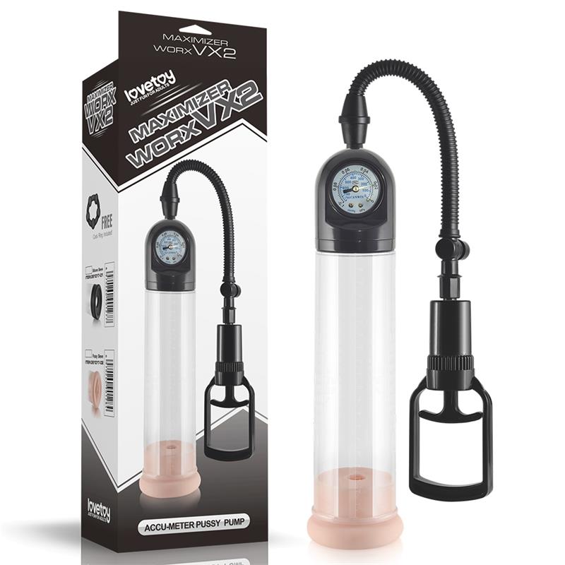 LOVETOY - PENIS PUMP WITH PRESSURE GAUGE MAXIMIZER WORX VX2 VAGINA