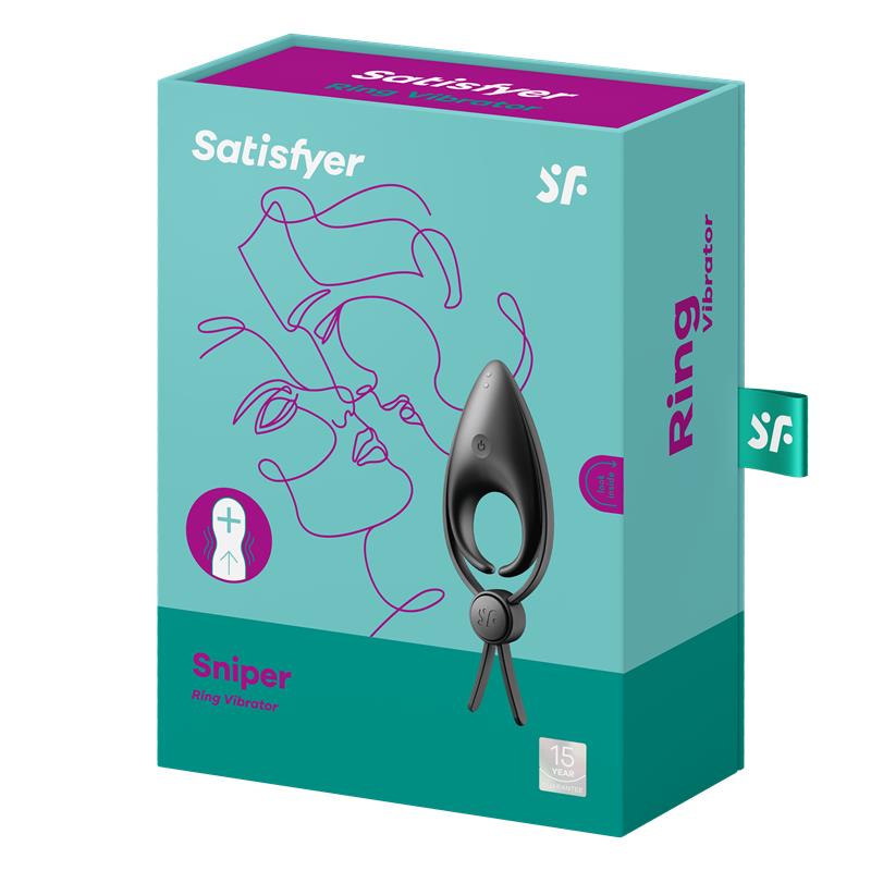 SATISFYER - PENIS RING SNIPER BLACK