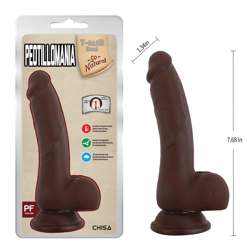 CHISA - DILDO DOUBLE DENSITÉ PEOTILLOMANIA MARRON 19,5 CM