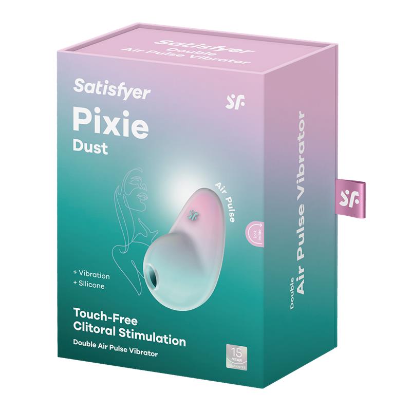 SATISFYER - PIXIE DUST CLITORIS SUCKER WITH VIBRATION MINT/PINK