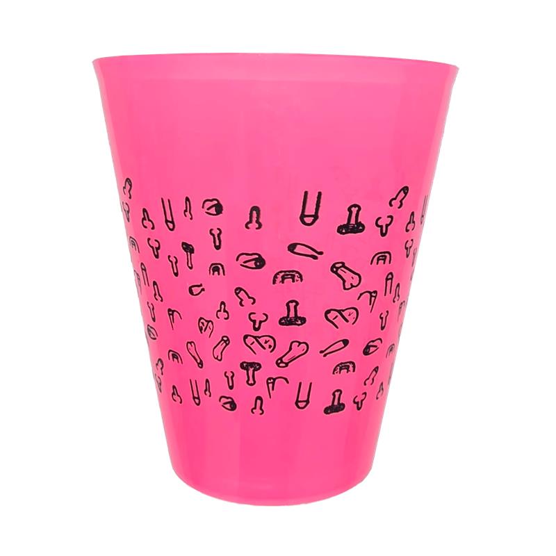 DIVERTY SEX - PLASTIC CUP WITH PENIS FUSCIA 500ML