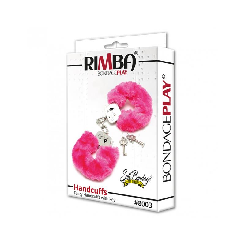 BONDAGE PLAY - POLICE CUFFS WITH PINK FUR-ADJUSTABLE