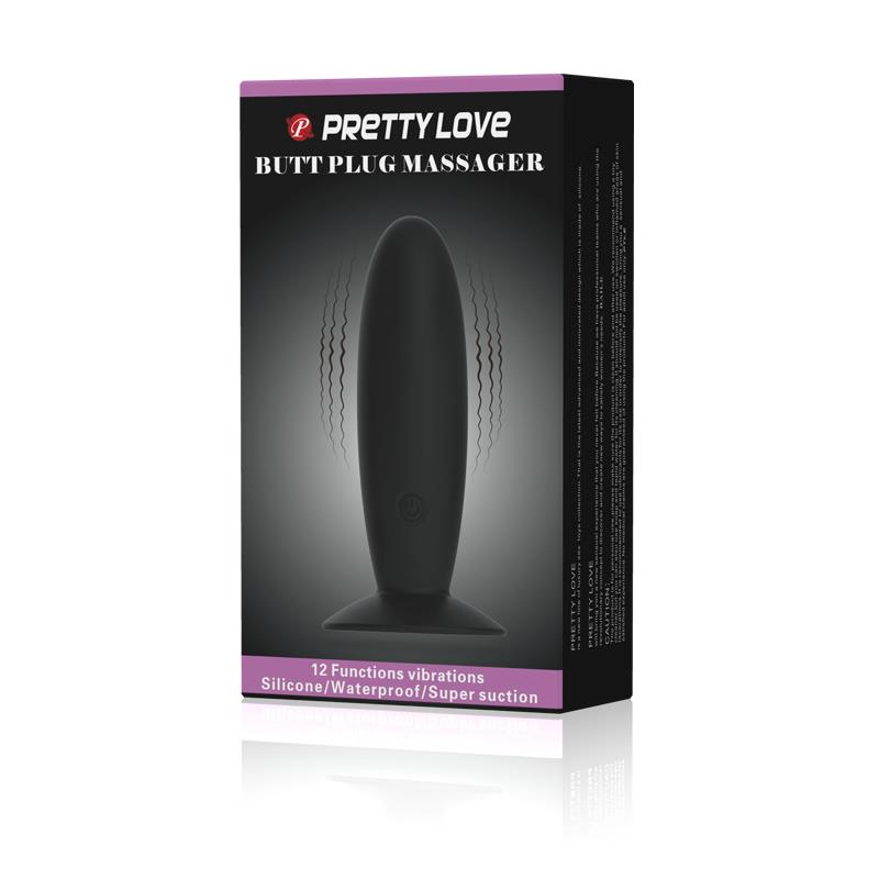 PRETTYLOVE - PRETTY LOVE VIBRATING BUTT PLUG ANAL BLACK