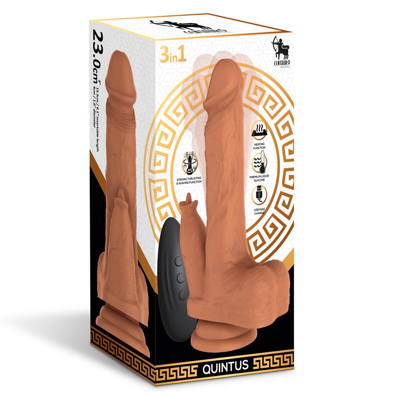 CENTAURO - QUINTUS DILDO WITH THRUSTING, WAVING AND VIBRATION 9 - 23 CM