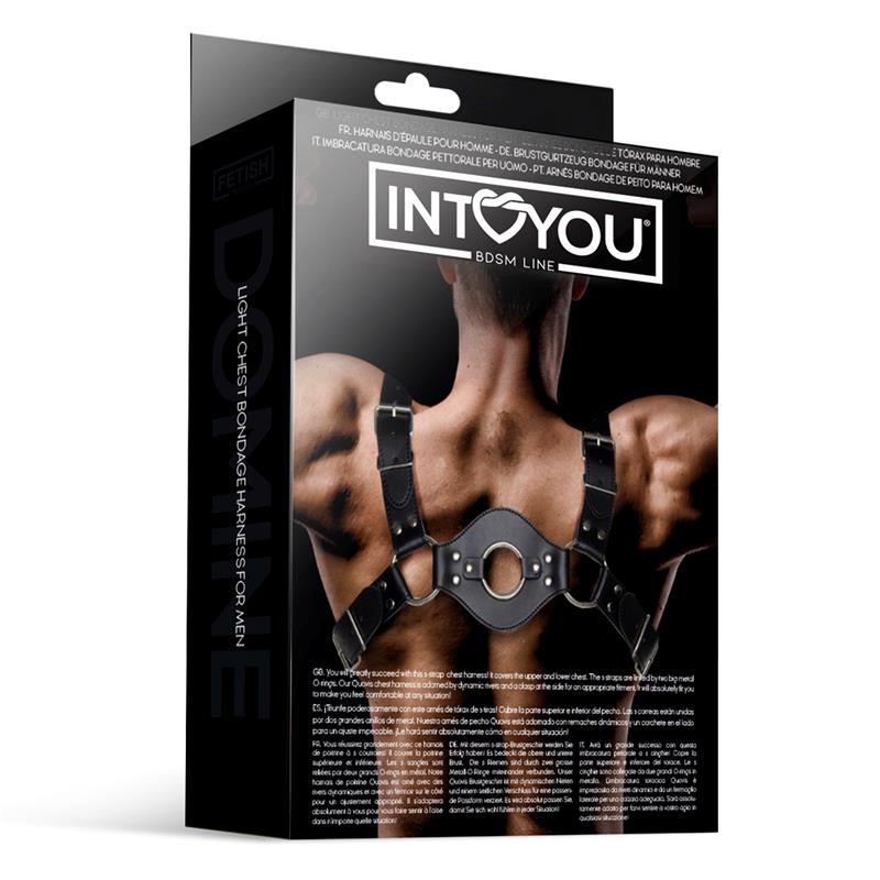 INTOYOU LÍNEA BDSM - ARNÉS DE SUJECIÓN PARA PECHO MASCULINO QUOVIS EN CUERO VEGANO