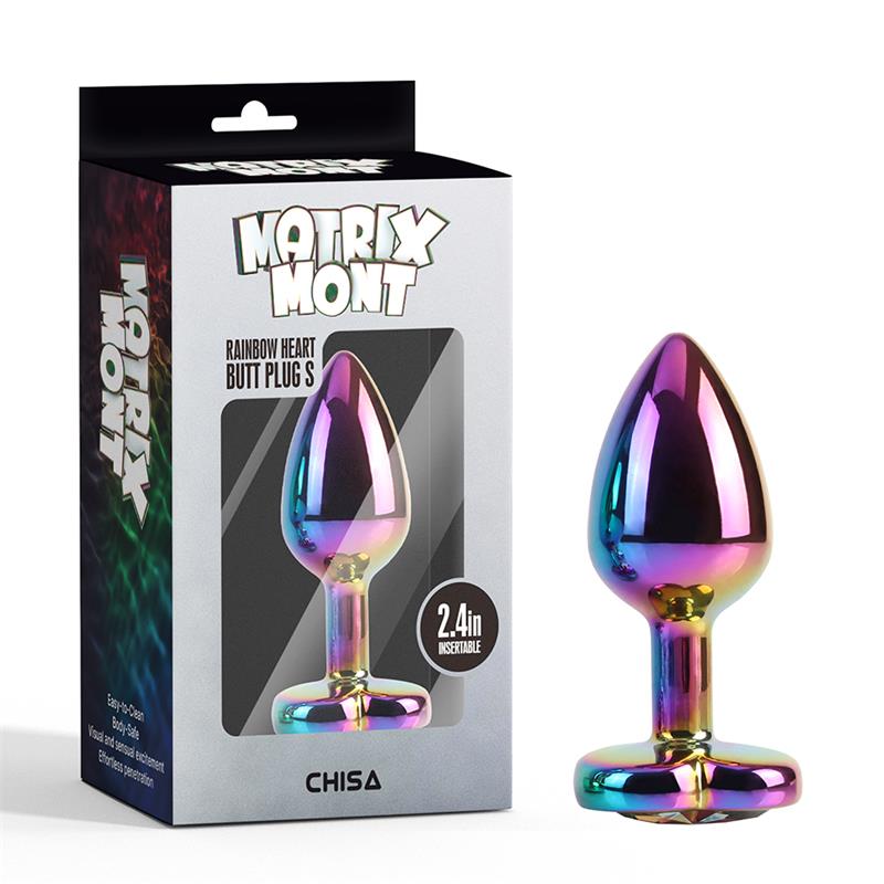 CHISA - RAINBOW HEART BUTT PLUG SIZE S
