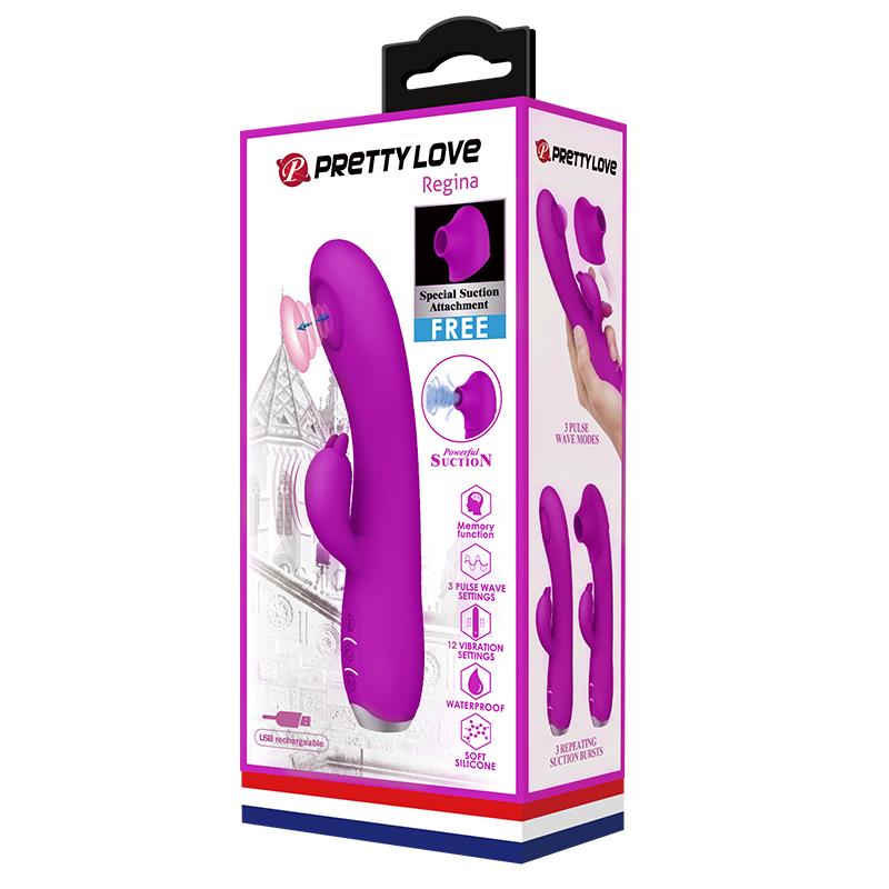 PRETTYLOVE - REGINA VIBRATOR WITH SUCTION AND TAPPING