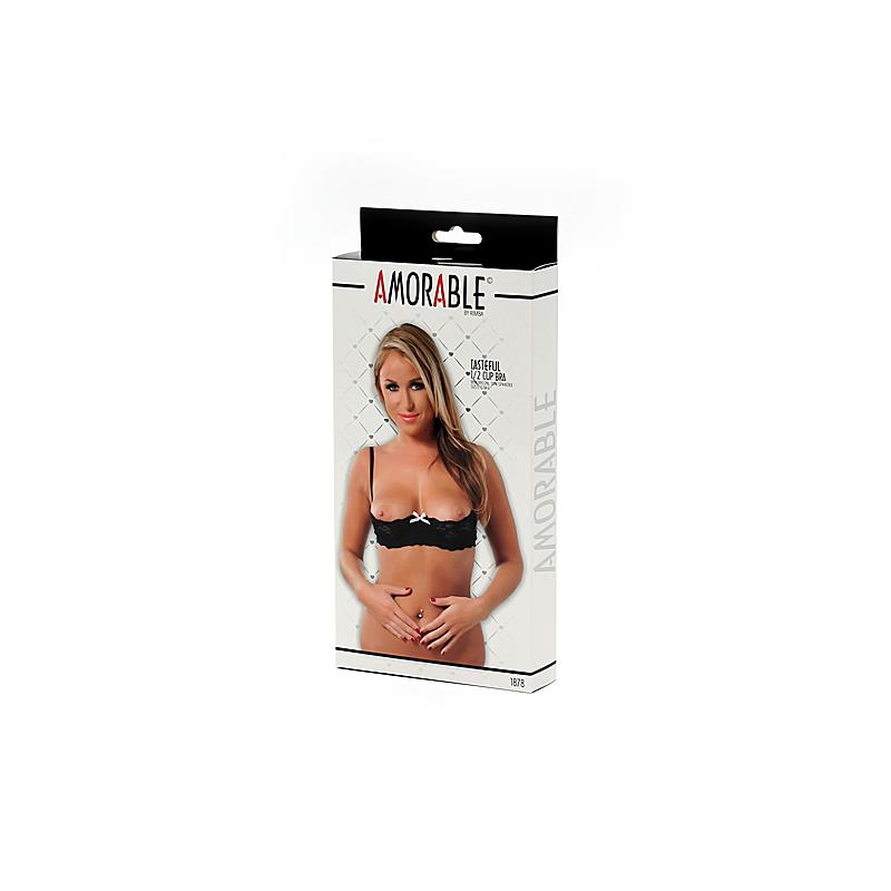 AMORABLE - OPEN CUP BRA BLACK