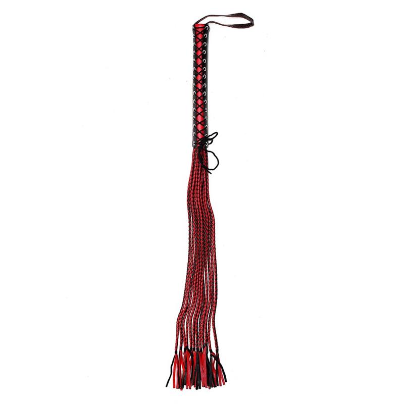 JEUX DE BONDAGE - FOUET EN CUIR 90 CM