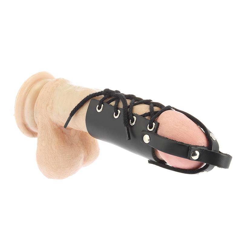 JUEGOS DE BONDAGE - TUBO PARA PENE CON ARNÉS AJUSTABLE