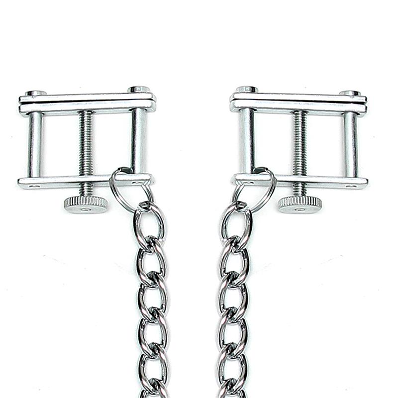 JUEGOS DE BONDAGE - PINZAS PARA PEZONES DE METAL AJUSTABLES