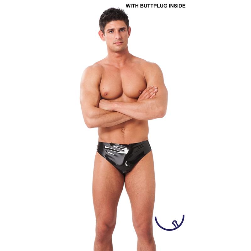 LATEX PLAY - BOXER WITH PLUG INSIDE LATEX