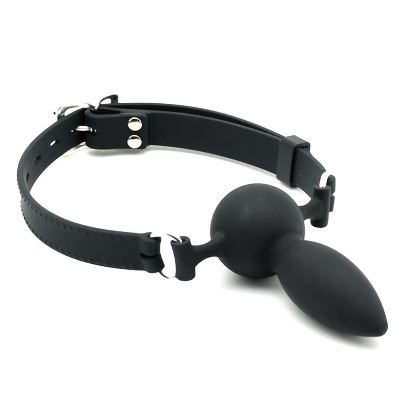 LATEX PLAY - MOUTHGAG WITH PLUG SILICONE