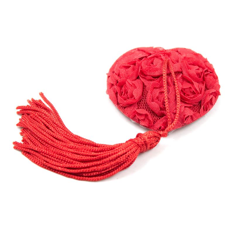 LATETOBED BDSM LINE - ROSE HEART NIPPLE COVERS RED