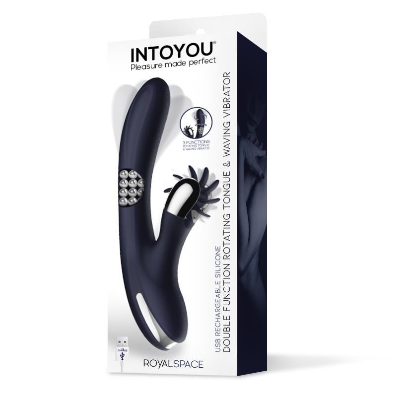 INTOYOU - ROYALSPACE VIBE WITH ROTATING TONGUES AND 360º INTERNAL BEADS BLUE