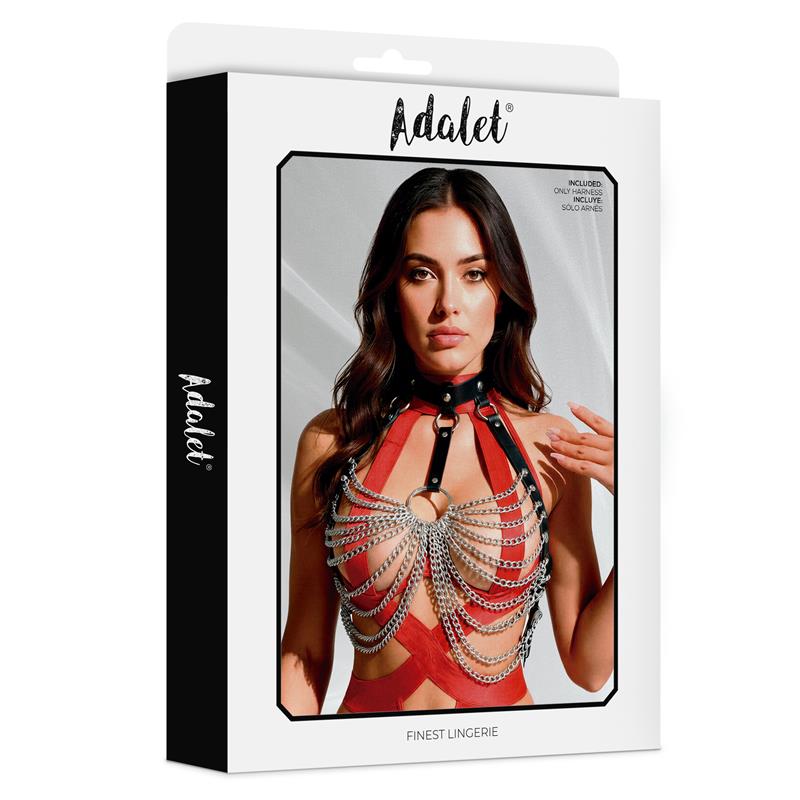 ADALET LINGERIE - SAMARA CHEST HARNESS WITH CHAIN ONE SIZE