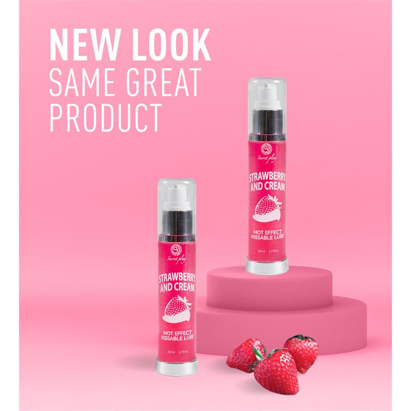 SECRET PLAY - HOT EFFECT STRAWBERRY WITH CREAM LUBRICANT 50 ML