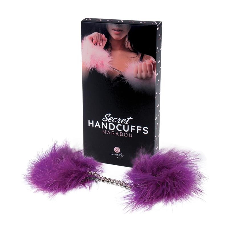 SECRET PLAY - PURPLE MARABOU HANDCUFFS