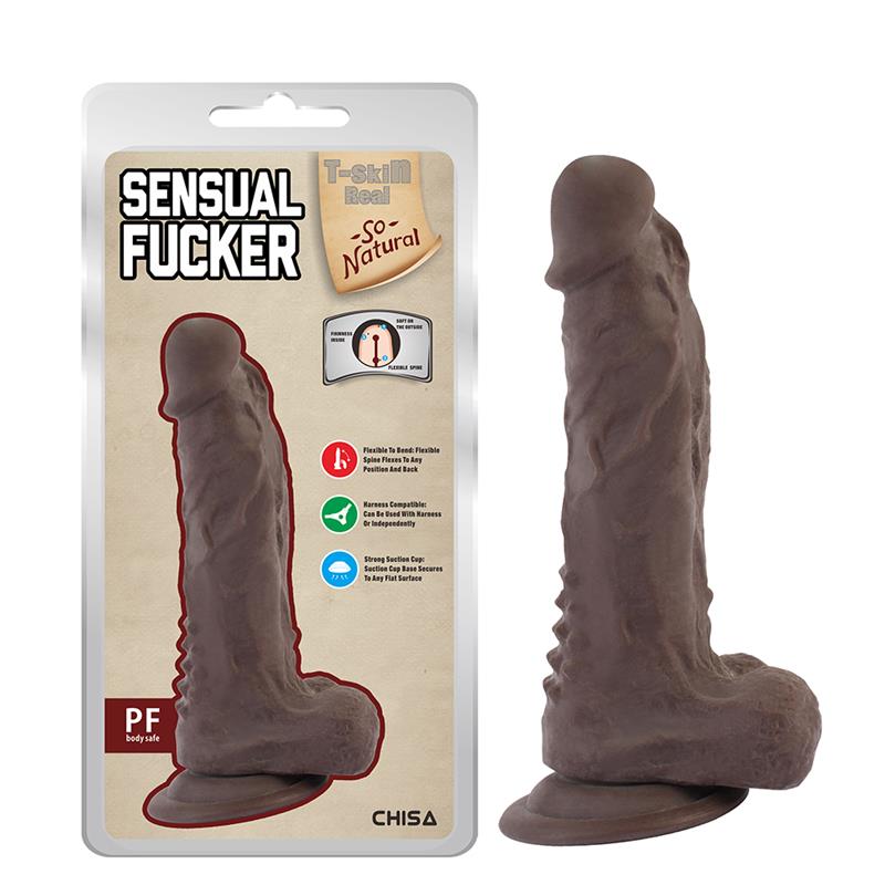 CHISA - SENSUAL FUCKER DUAL-DENSITY DILDO BROWN 19.5CM