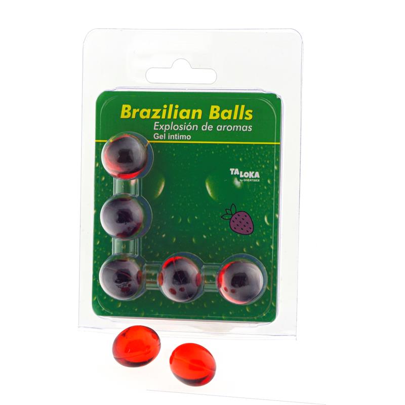 BRAZILIAN BALLS - SET 5 BRAZILIAN BALLS STRAWBERRY FLAVOR
