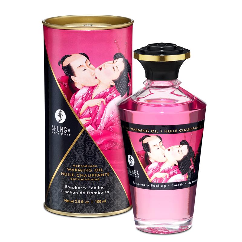 SHUNGA - WARMING MASSAGE OIL RASPBERRY AROMA