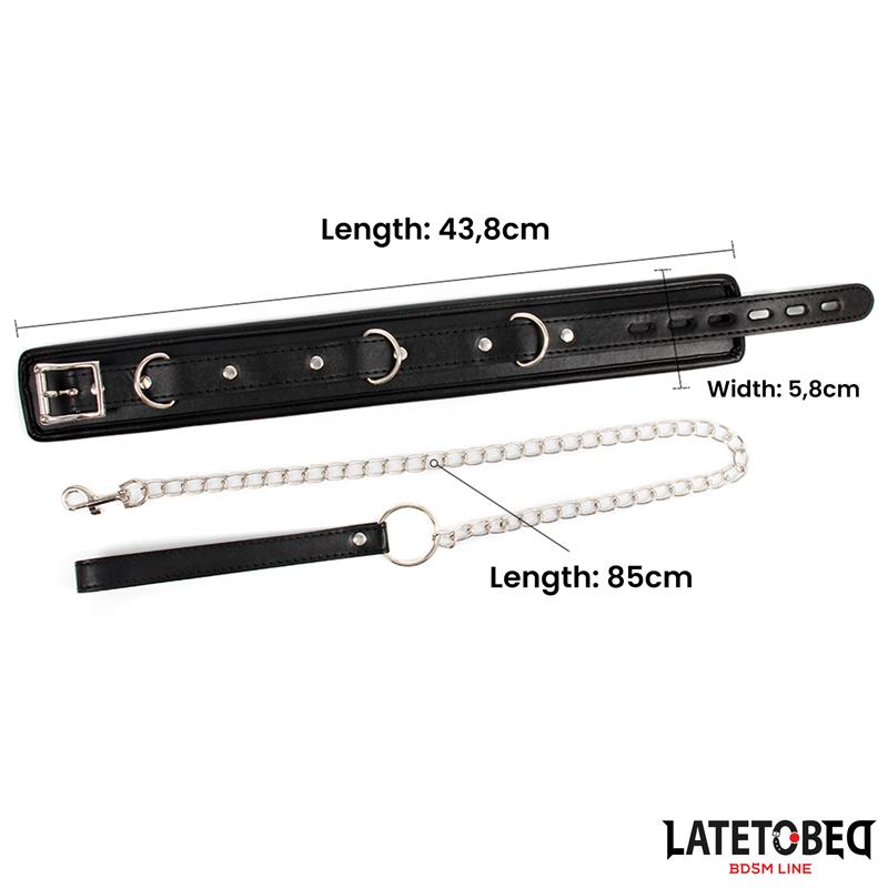 LATETOBED BDSM LINE - SPONGE COLLAR WITH LEASH