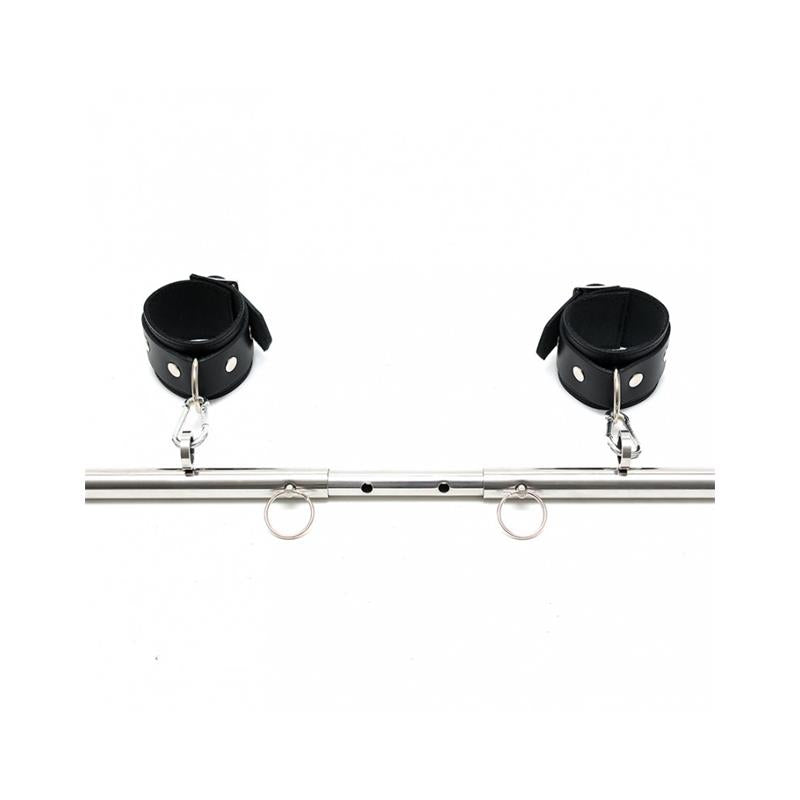 BONDAGE PLAY - SPREADBAR, METAL WITH CUFFS-ADJUSTABLE