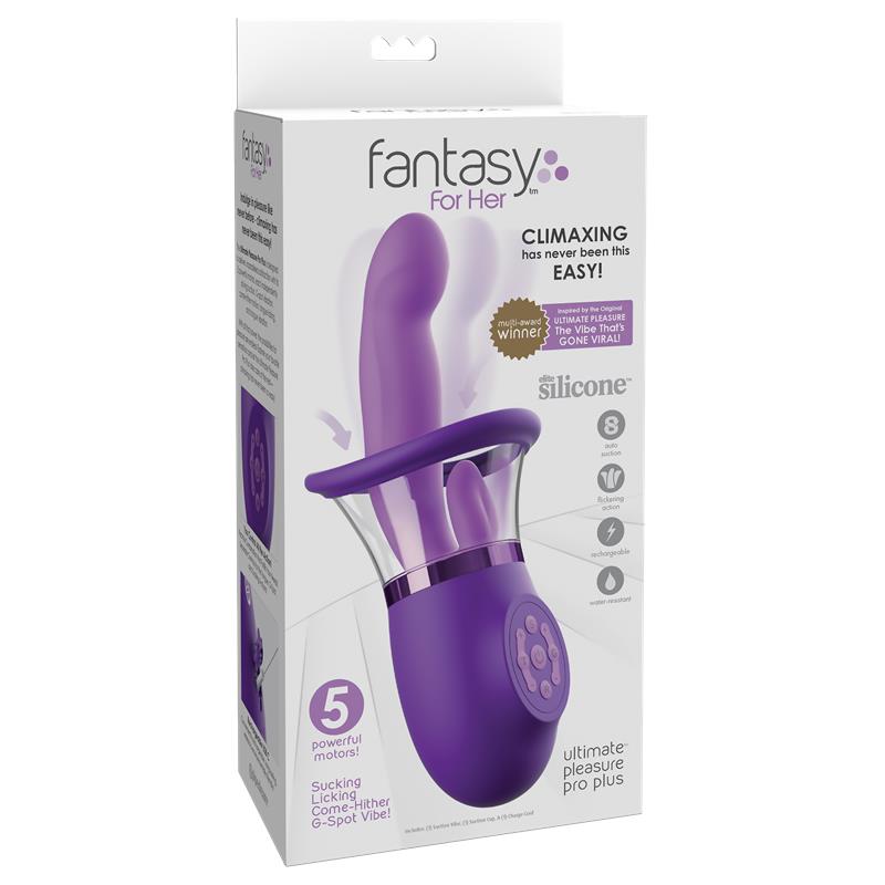FANTASY FOR HER - STIMULATOR WITH TONGE AND SUCTION ULTIMATE PLEASURE PRO PLUS