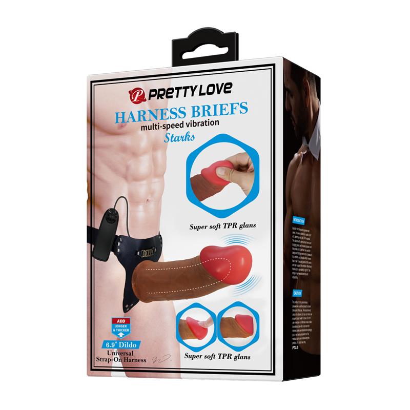 PRETTYLOVE - STRAP-ON WITH HOLOW DILDO, VIBRATION AND REMOTE CONTROL STARKS