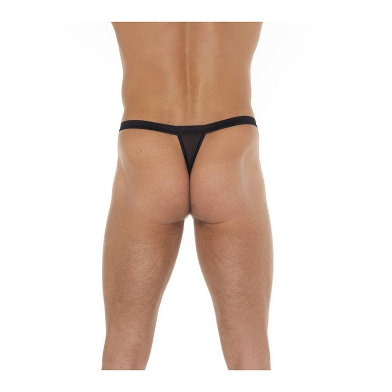AMORABLE - STRINGWITH STRINGS BLACK AND LEOPARD ONE SIZE