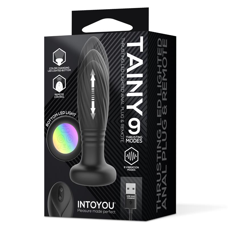 INTOYOU - TAINY THRUSTING LED LIGHTED ANAL PLUG WITH REMOTE CONTROL