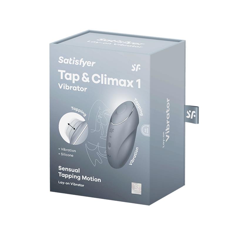 SATISFYER - VIBRATEUR TAP AND CLIMAX 1 À VIBRATIONS ET TAPOTEMENTS GRIS
