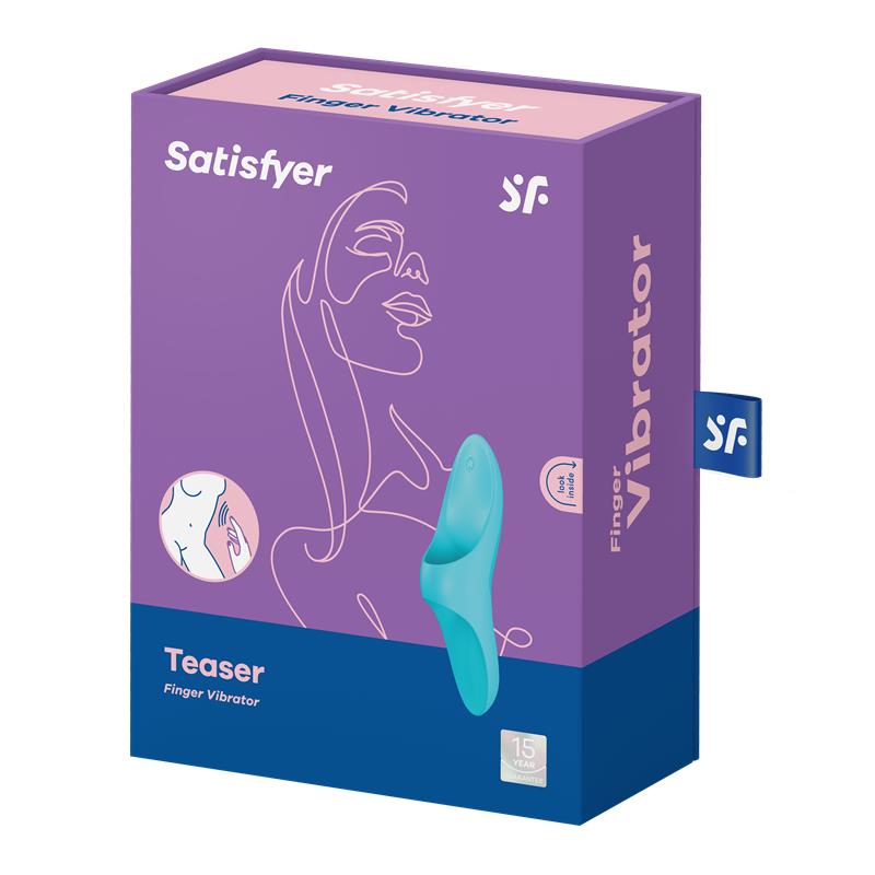SATISFYER - TEASER FINGER VIBRATOR LIGHT BLUE