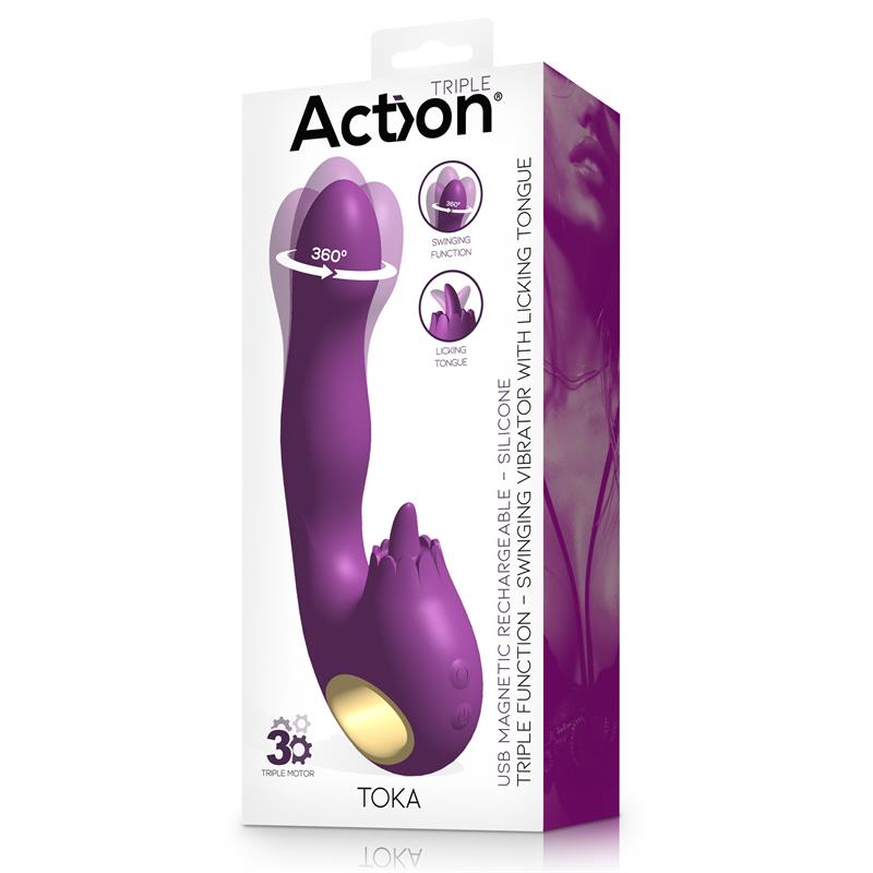 ACTION - TOKA VIBE WITH SWINGING 360º AND STIMULATING LICKING TONGUE