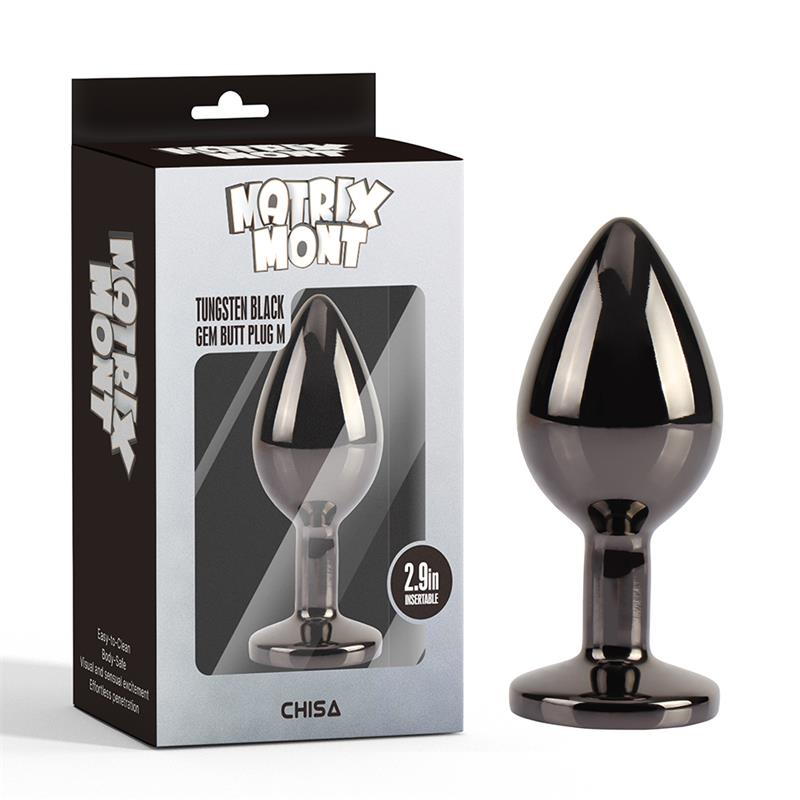 CHISA - TUNGSTEN BLACK GEM BUTT PLUG SIZE M