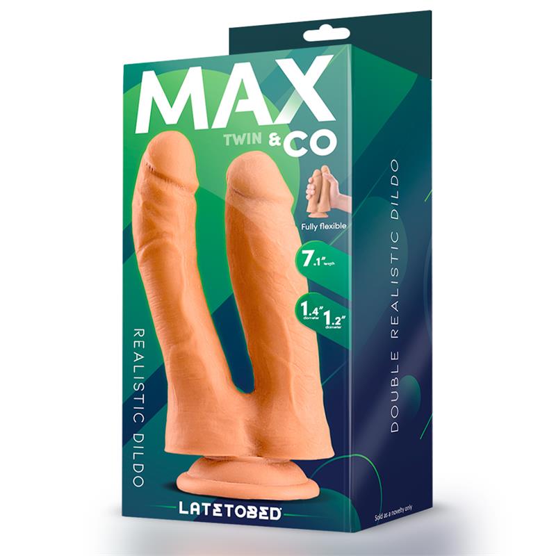 MAX & CO - TWIN DOUBLE REALISTIC DILDO 7.1 FLESH