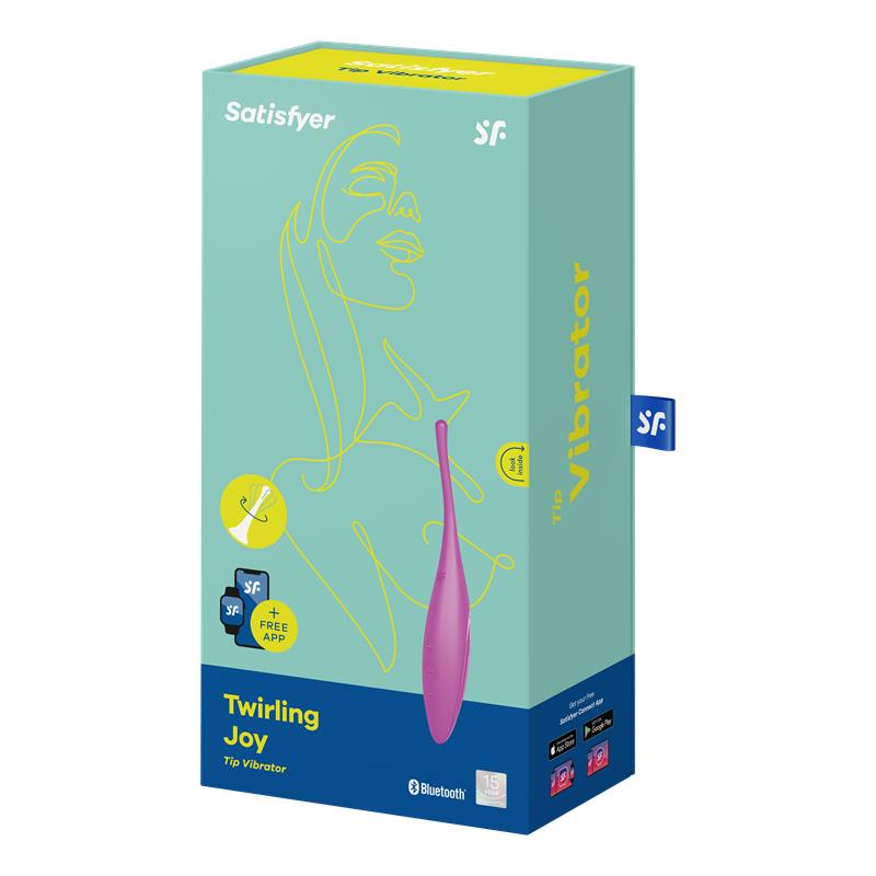 SATISFYER - STIMULATEUR ROTATIF TWIRLING JOY AVEC APPLICATION FUCHSIA