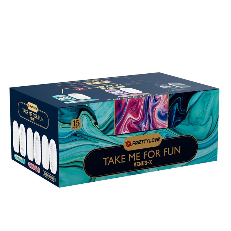 PRETTY LOVE - VENUS X 15 SILICONE MALE MASTURBATORS WHITE