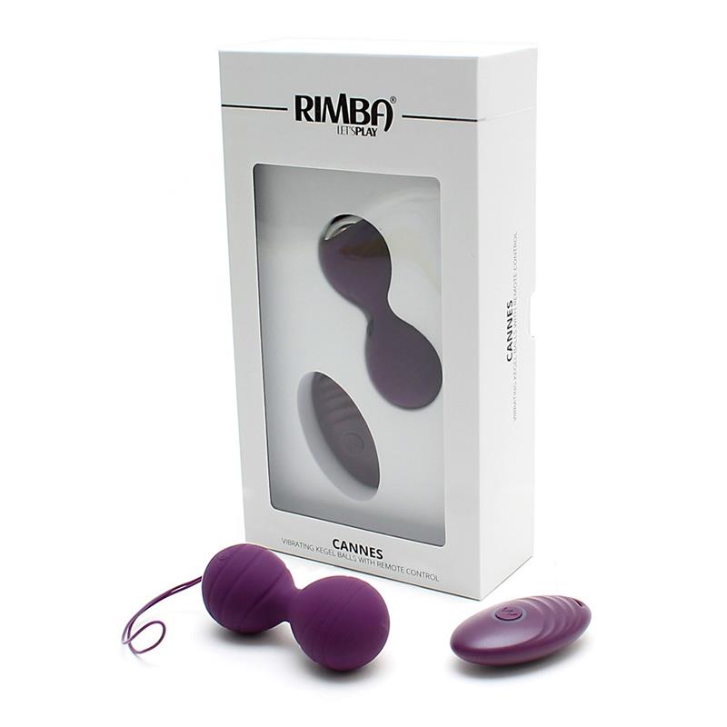 RIMBA TOYS - VIBRATING KEGEL BALLS WITH REMOTE CONTROL CANNES PURPLE