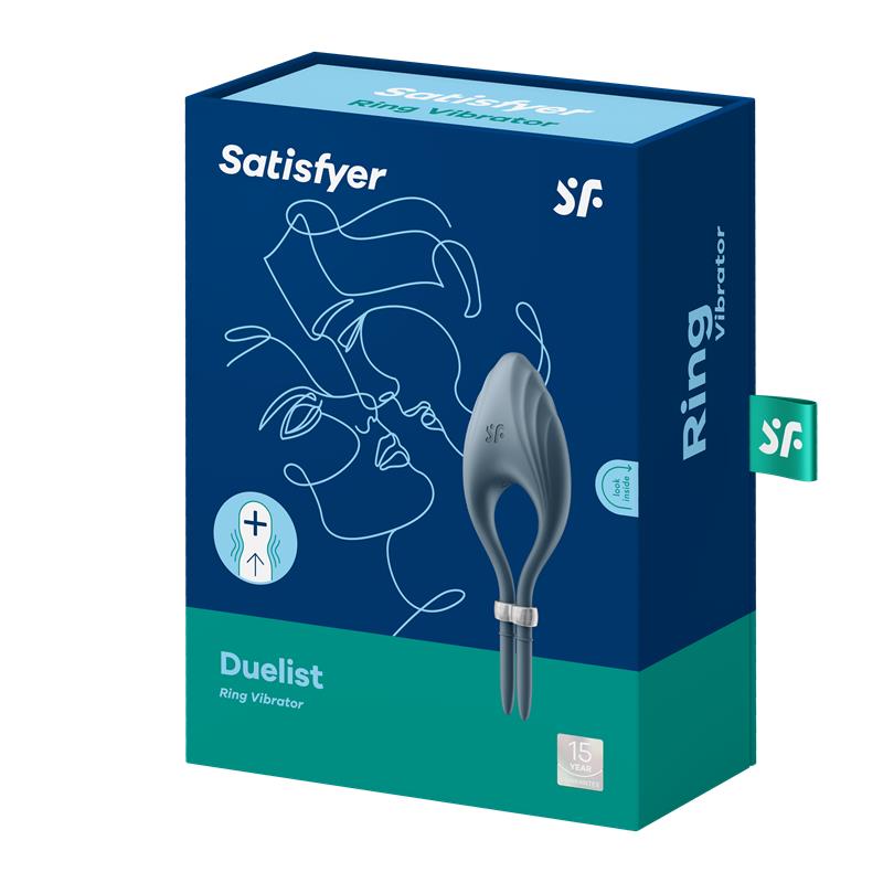 SATISFYER - VIBRATING PENIS RING DUELIST DARK BLUE