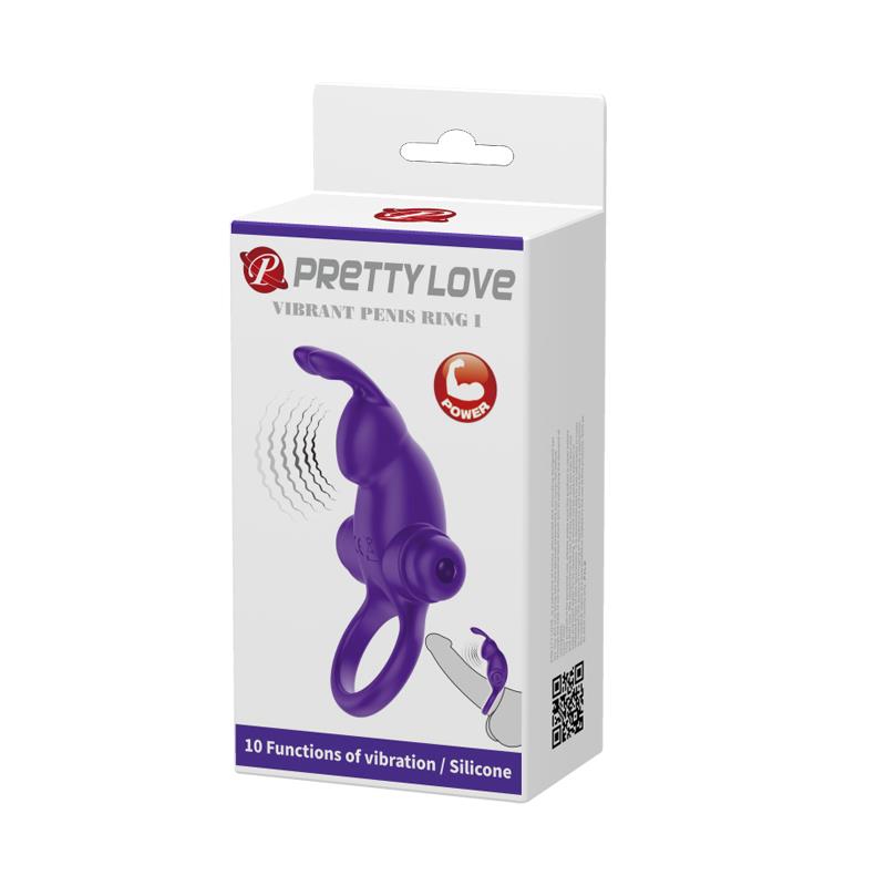 PRETTY LOVE - VIBRATOR RING I RABBIT FOR PURPLE PENIS