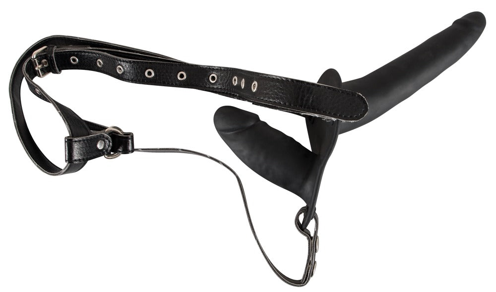 YOU2TOYS - DOUBLE STRAP ON BLACK SILICONE