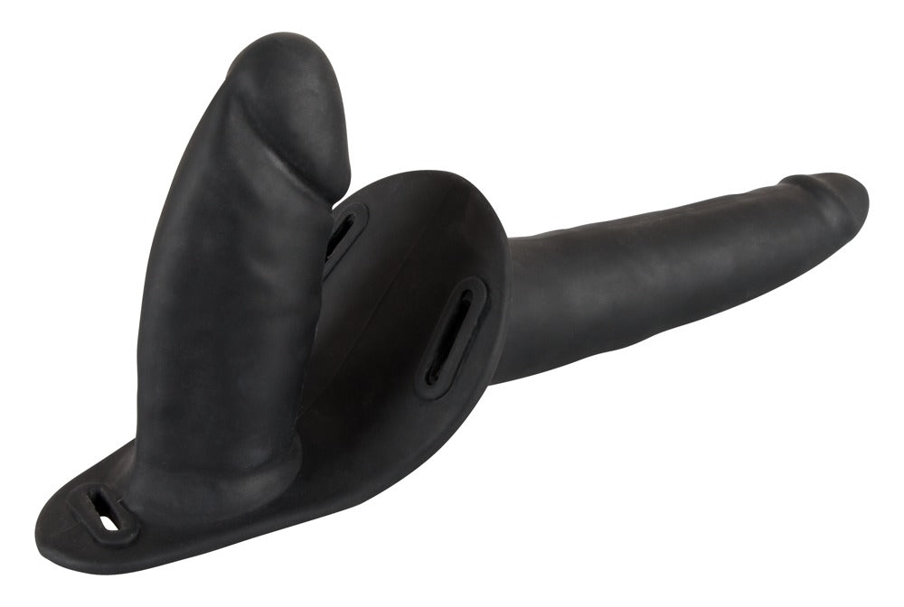 YOU2TOYS - DOUBLE STRAP ON BLACK SILICONE