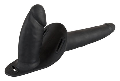 YOU2TOYS - DOUBLE STRAP ON BLACK SILICONE