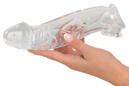 CRYSTAL - PENIS SLEEVE WITH EXTENSION AND BALL RING