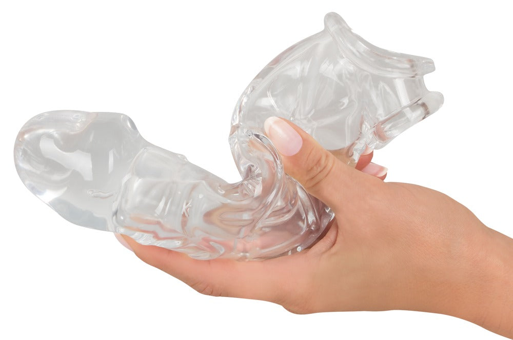 CRYSTAL - PENIS SLEEVE WITH EXTENSION AND BALL RING