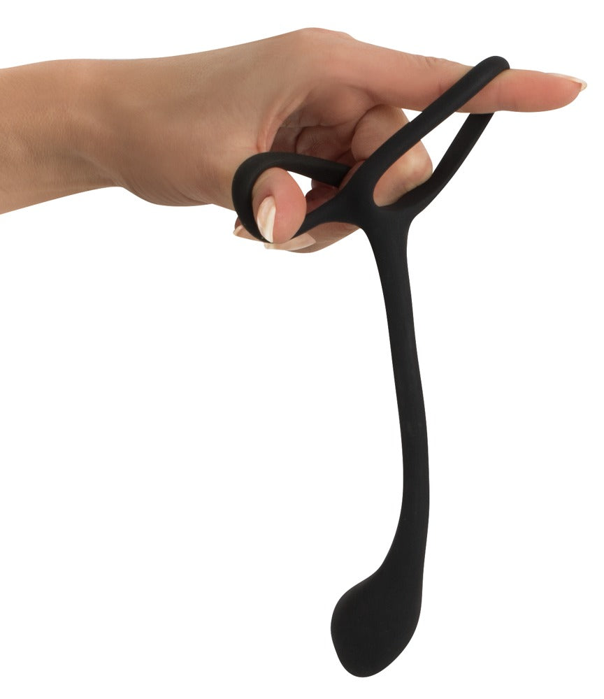 BLACK VELVETS - COCK & BALL RING WITH BUTT PLUG