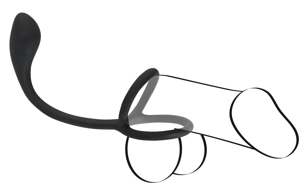 BLACK VELVETS - COCK & BALL RING WITH BUTT PLUG